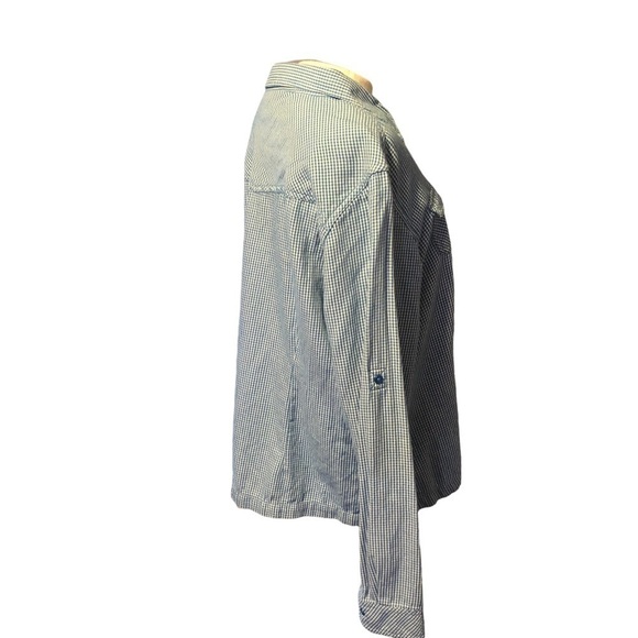 Magellan Sportswear 100% Cotton Blue Plaid Button Down Long Sleeve Shirt XL - Picture 2 of 8